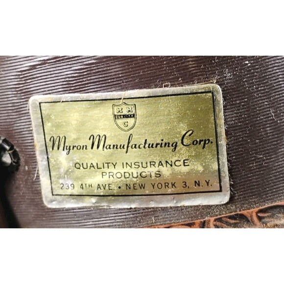 Vintage Myron Mfg Corp Insurance Document Holder Organizer Faux Croc - Picture 5 of 5